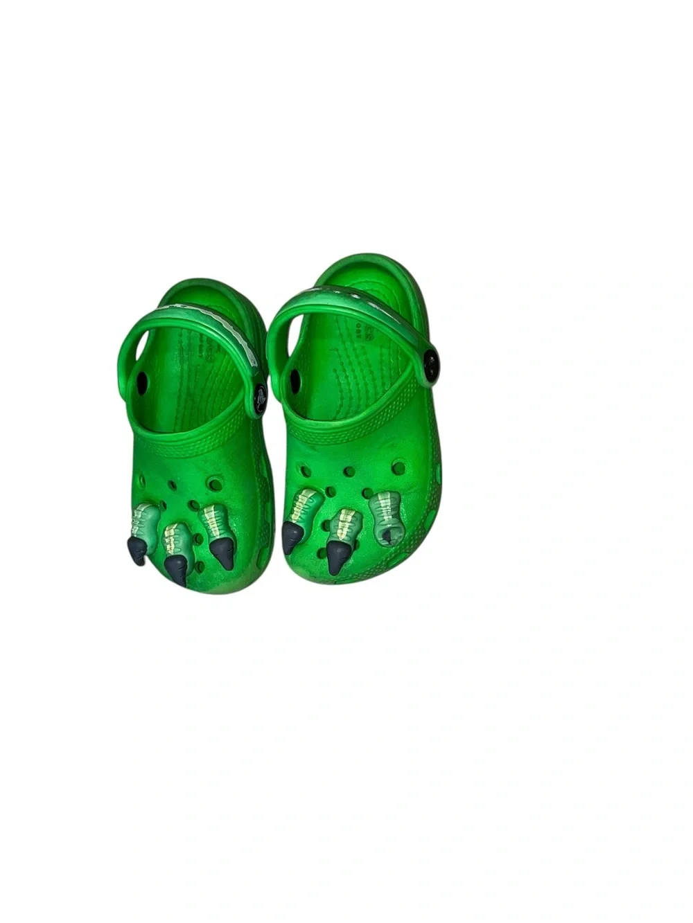 Dinosaur claw Crocs classic clogs shoes green toddler 8 child boy
